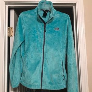 Aqua Fuzzy Northface Jacket